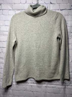 Pursuits, LTD Womens Turtleneck Cashmere Sweater Gray Sz M Lightweight Luxury